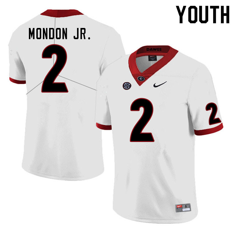 Youth #2 Smael Mondon Jr. Georgia Bulldogs College Football Jerseys Sale-White